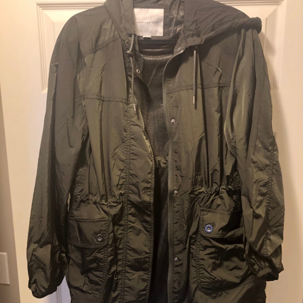 Army Green American Eagle Rain Jacket (Fall 2019)